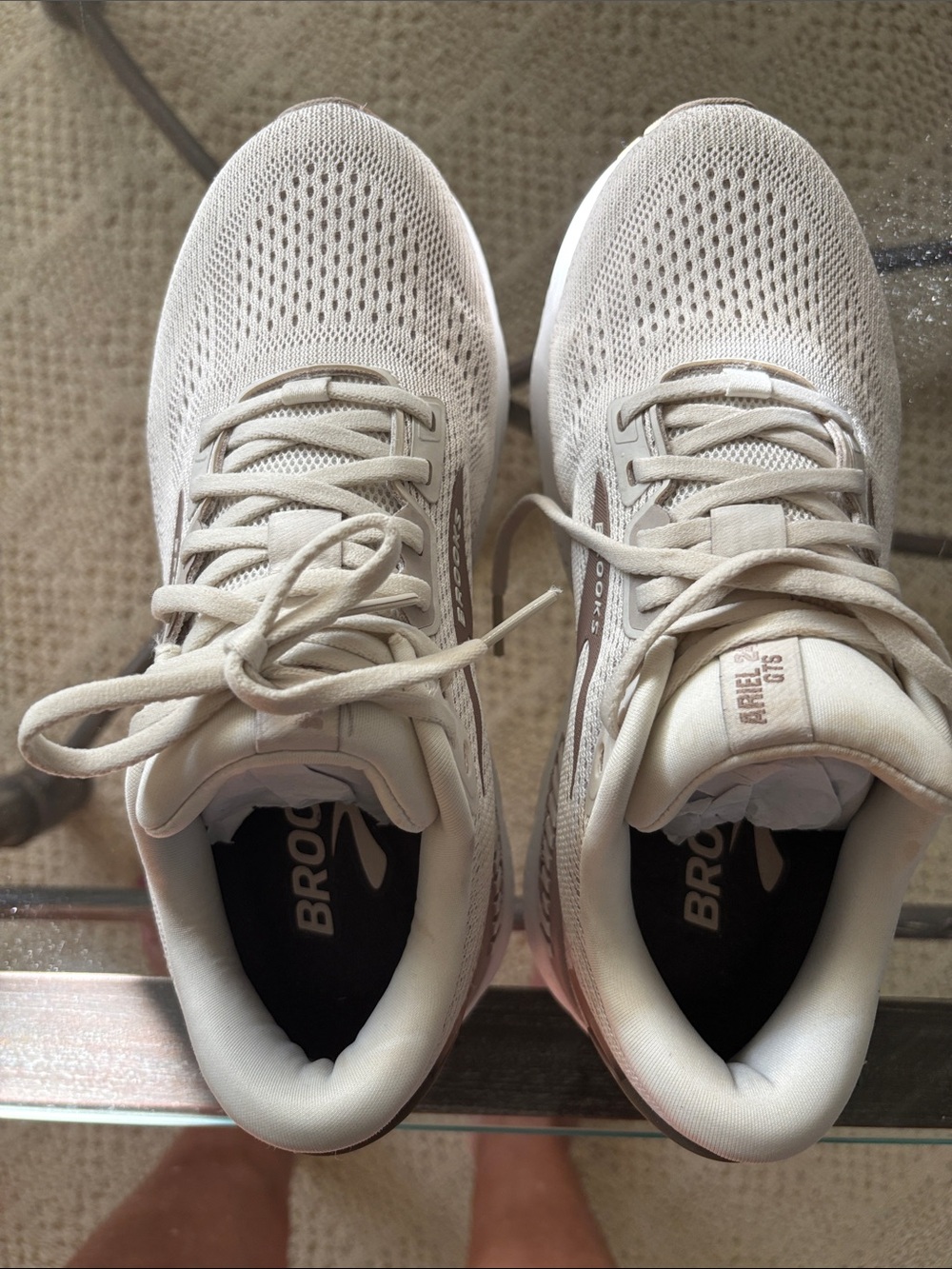 Brooks Women's Running Shoes in Beige and White